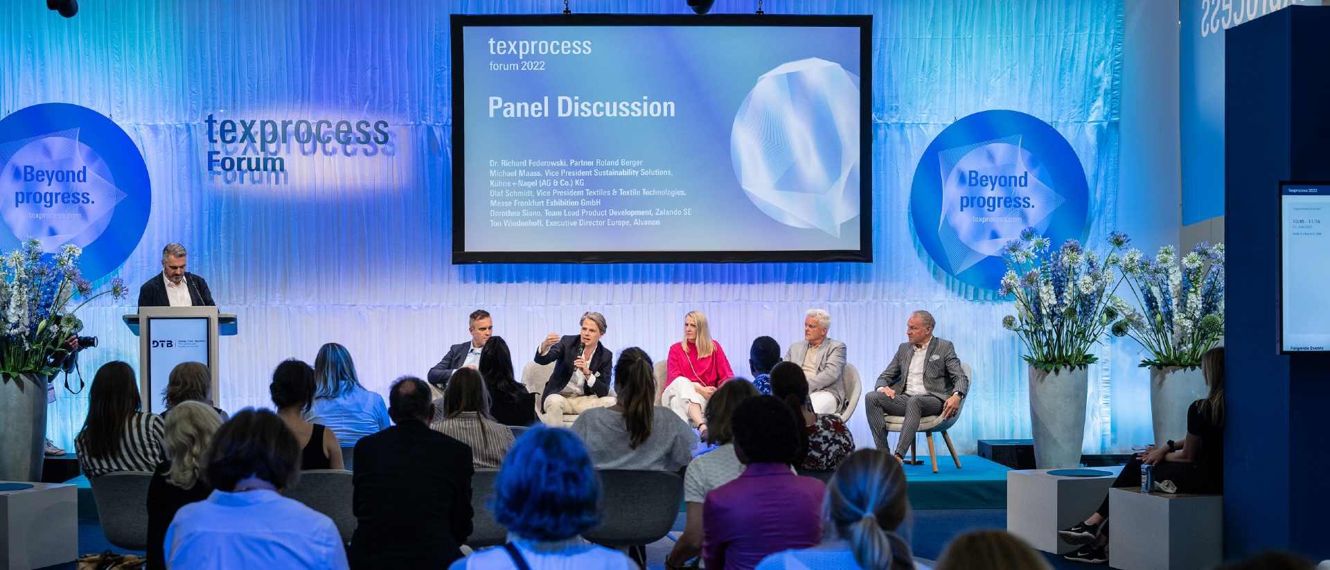 A panel discussion at Texprocess Forum