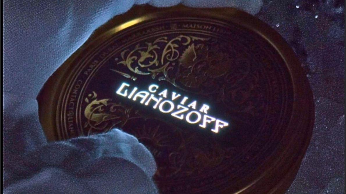 Illuminated Label of Caviar Lianozoff released with Inuru OLED labels