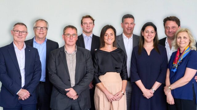 From left to right: Andy Sweetman (Futamura), Frédéric Van Gansberghe (Futerro), Erwin Lepoudre (Kaneka), Jack McKeivor (TotalEnergies Corbion), Myriam Moeyersons (Ingevity), Robert Mack (Kimberly-Clark), Afsaneh Nabifar (BASF), Franz Kraus (Novamont) and Mariagiovianna Vetere (Natureworks).