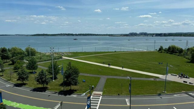 View from UMass Boston out on the Atlantic Ocean