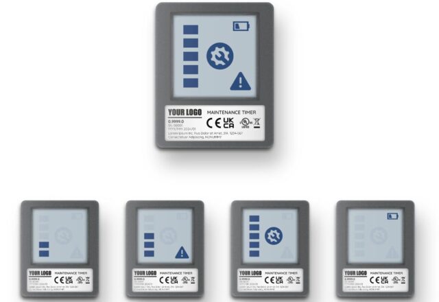 Conceptual example of a maintenance timer for industrial applications, using Ynvisible’s e-paper displays