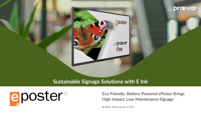 32-inch full-colour ePoster display, supporting 65,000 colours for visually dynamic and detailed content.