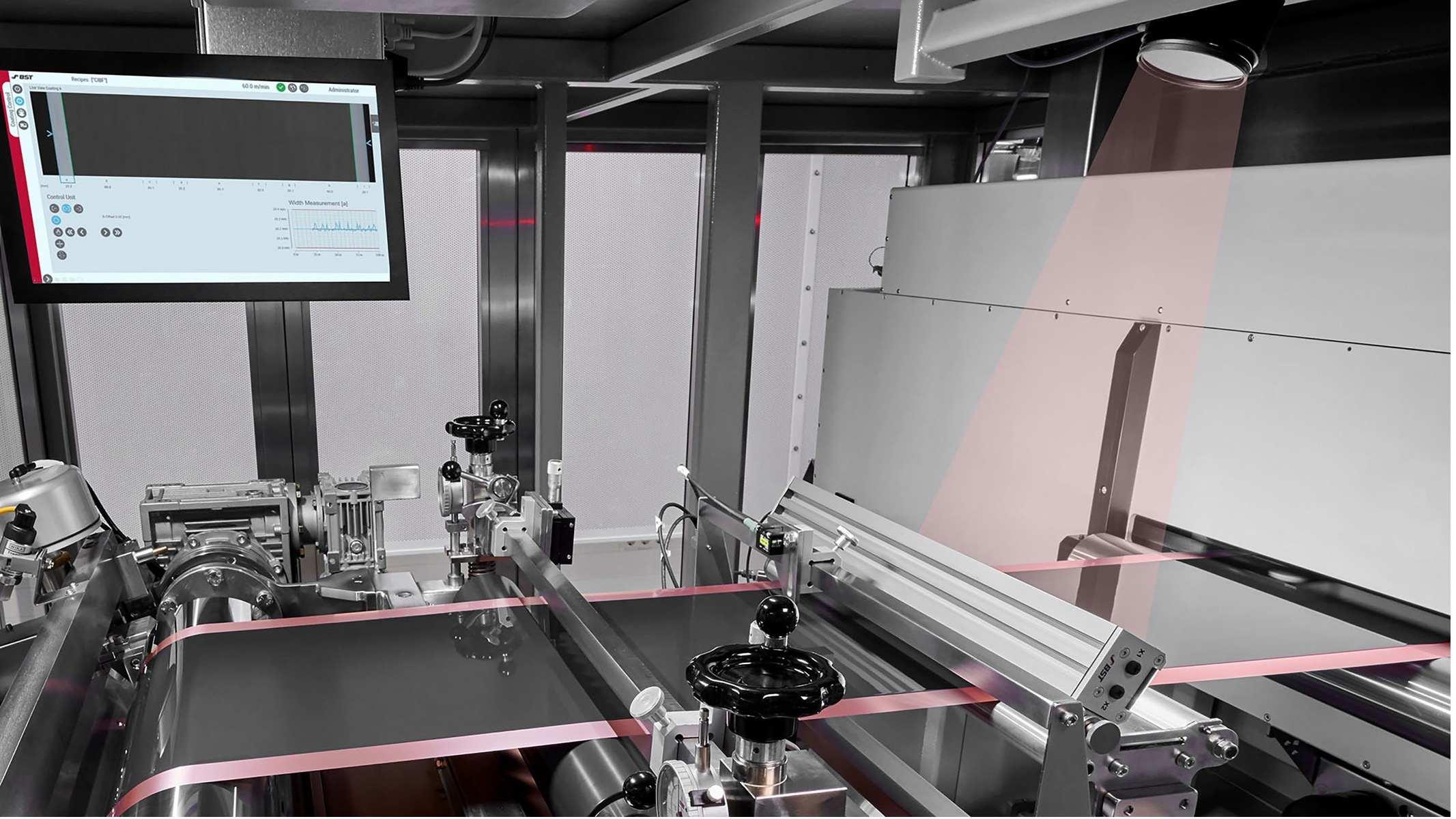 BST COATINGControl ensures perfect alignment of the coating positions using line scan or CIS camera technology with minimum space requirements. Maximum control accuracy is achieved thanks to robust edge detection.