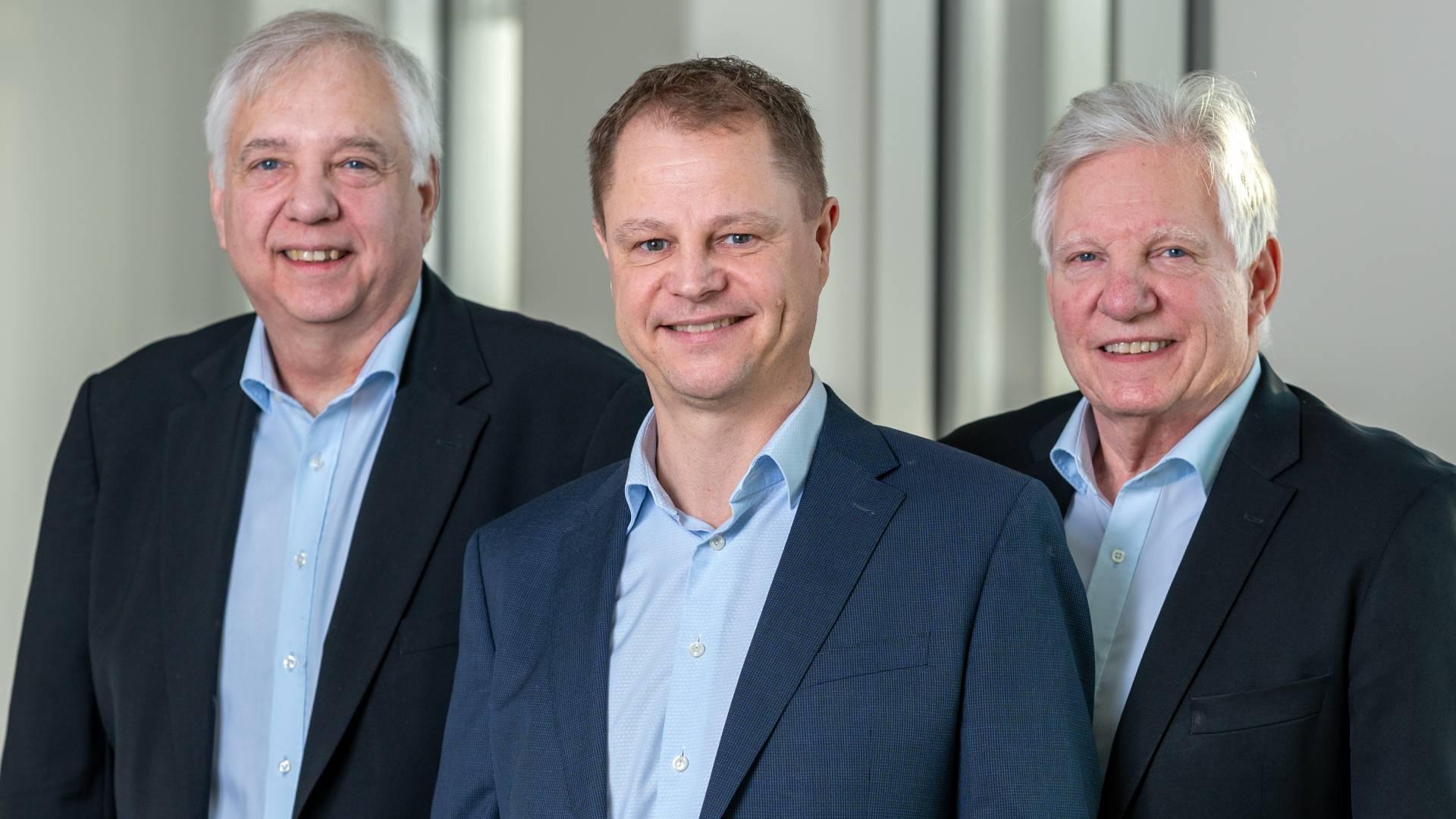 Michael Behrens is the first CEO in the company’s history to be an outside appointment – he is seen here with Jan and Frank Eisby, whose father, Verner founded the company in the 1950s