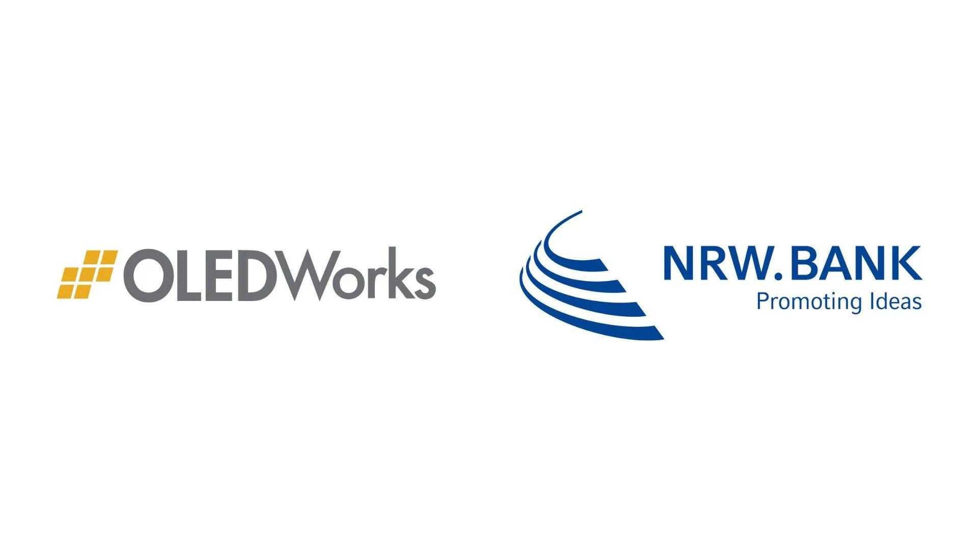 Company logos of OLEDWorks and NRW.BANK