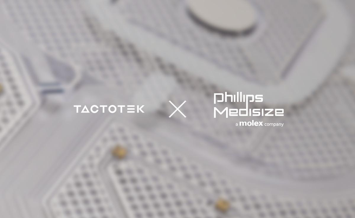 Logos of TactoTek and Phillips Medisize