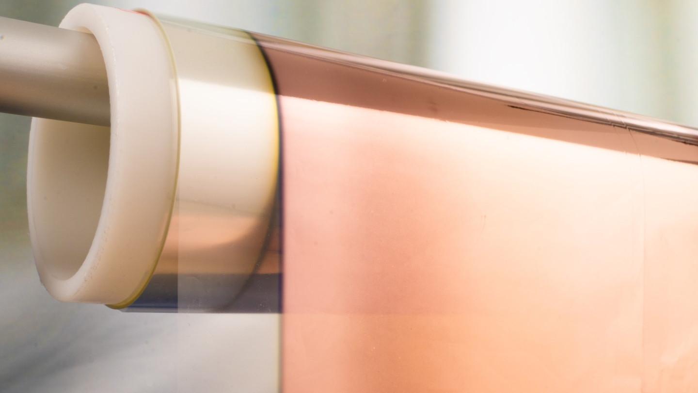Electron beam evaporated copper-coated polymer film for use as a metal-polymer current collector (composite current collector) for battery cells