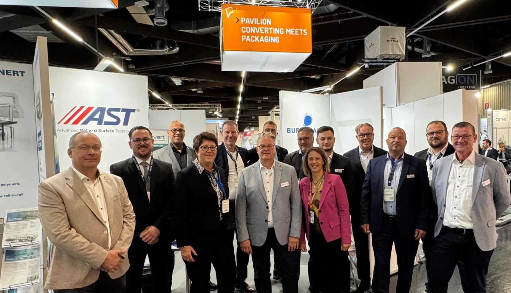 Representatives of the exhibiting companies at the "Converting meets Packaging" Pavilion
