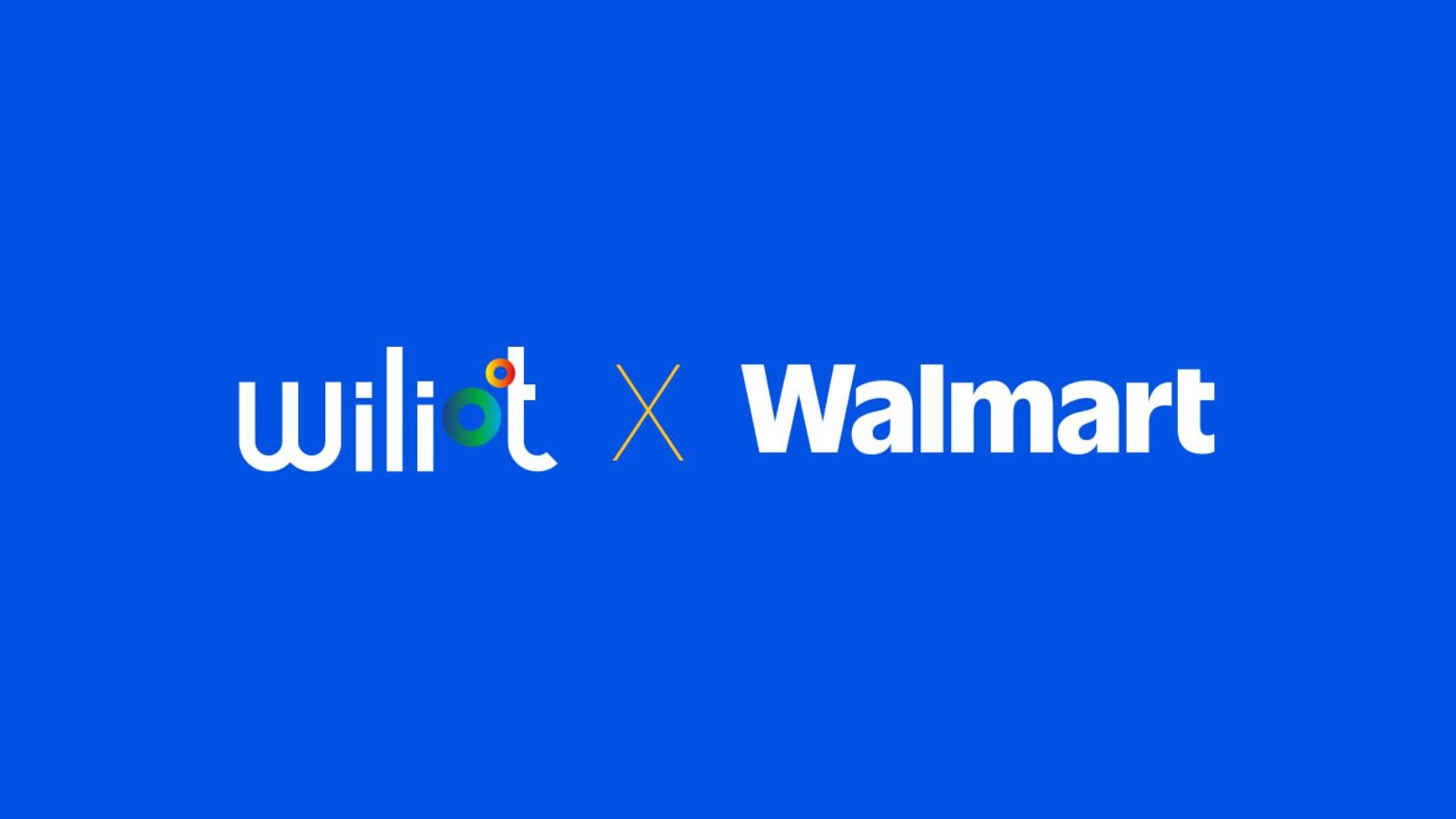 Company logos of Wiliot and Walmart