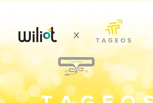 Company logos of Wiliot and Tageos