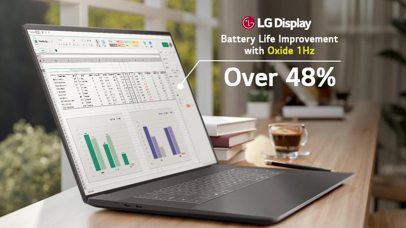 A laptop with LG Display's technology