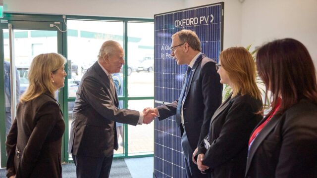 King Charles III visits Oxford PV headquarters