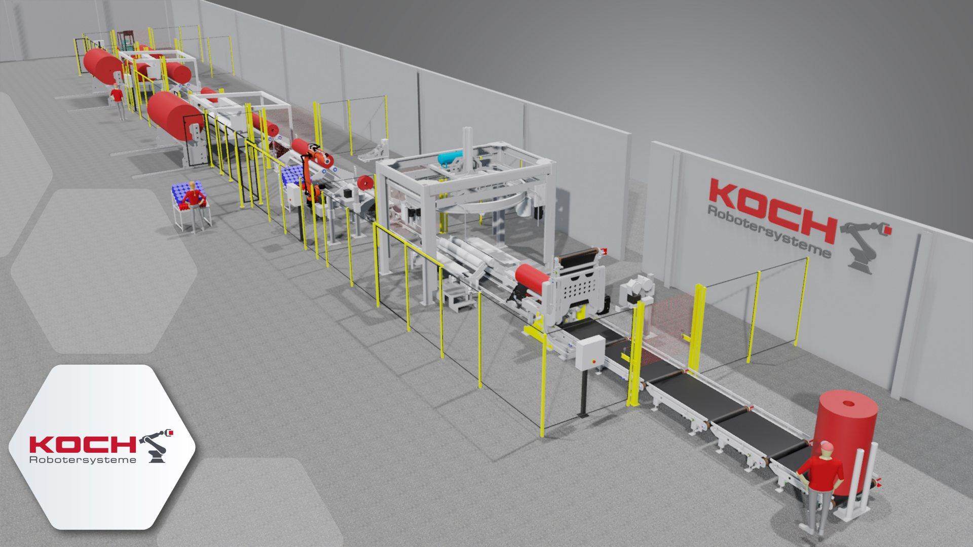An overview of a complete line with KOCH automation