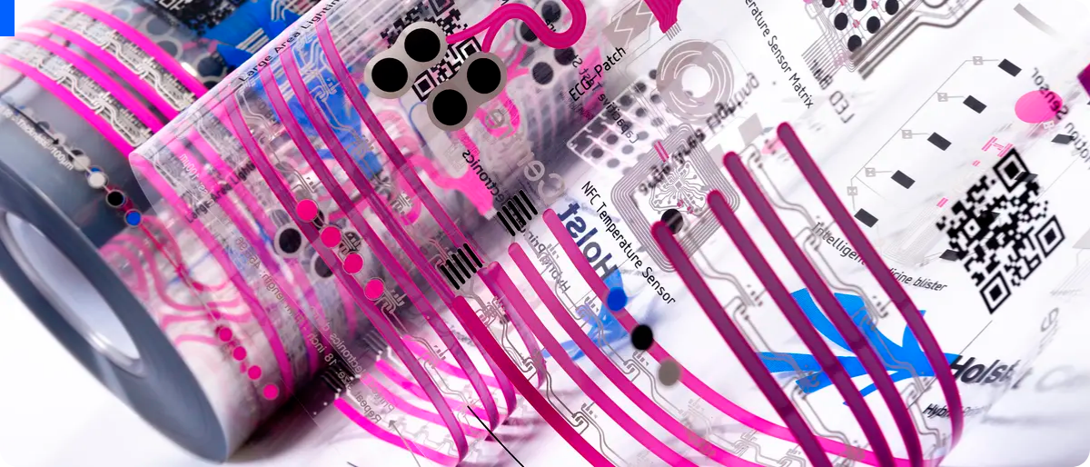 Printed electronics rolls